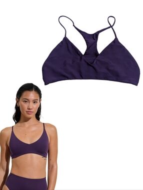 Vneck Racerback Bralette/Yoga Top/Swim Top Unpadded - Bellakini - Size Large
